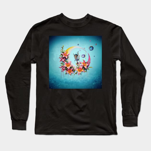 Fairy dancing on the moon Long Sleeve T-Shirt by Nicky2342